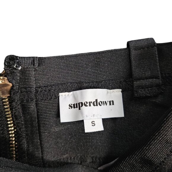 Revolve Superdown Bandage Crop Top, Black , Zip Back, Stretch, Size Small - Picture 6 of 8